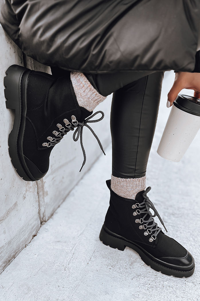 Botki damskie MOSS czarne Dstreet ZY0445