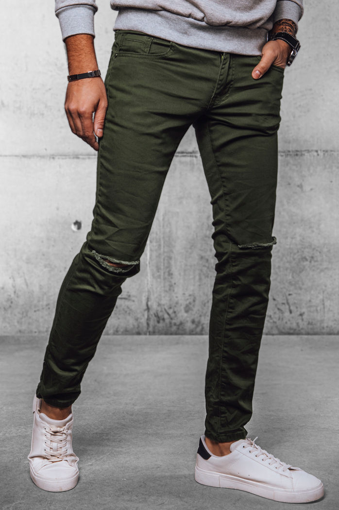 Spodnie jeansowe męskie zielone Dstreet UX4086