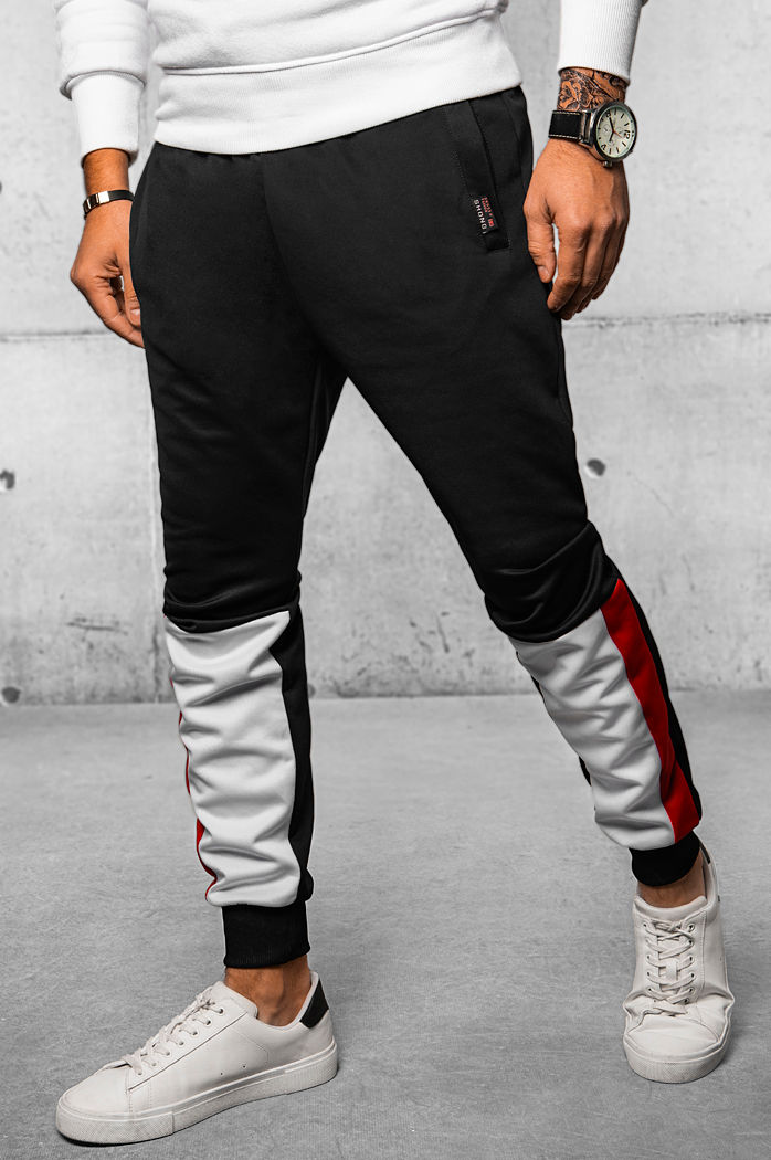 Spodnie męskie dresowe joggery czarne Dstreet UX4105