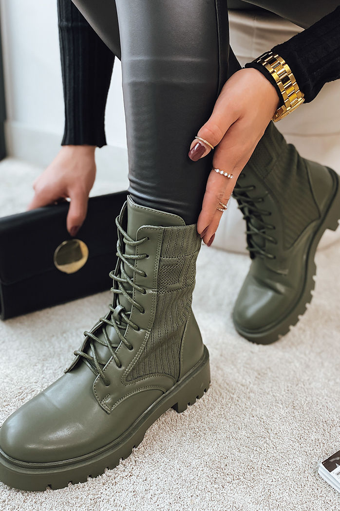 Botki damskie CALLA ciemnozielone Dstreet ZY0452