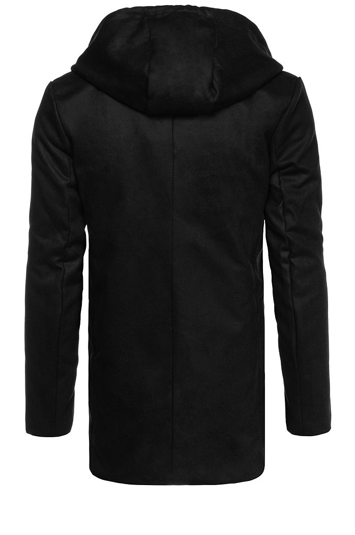 Płaszcz zimowy męski jednorzędowy czarny Dstreet CX0444