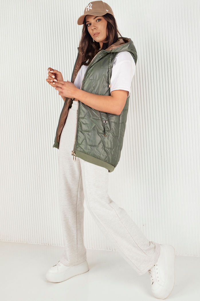 Kamizelka damska pikowana COLINE zielona Dstreet TY4118