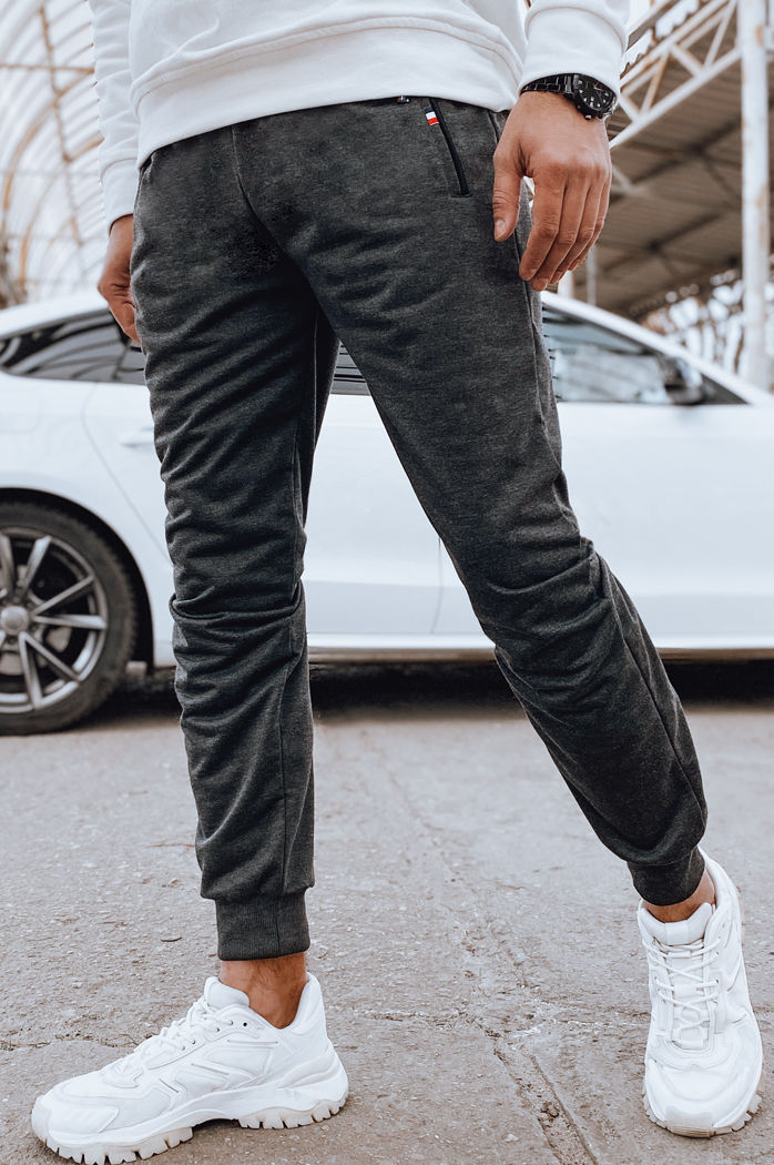 Spodnie męskie dresowe joggery ciemnoszare Dstreet UX4123