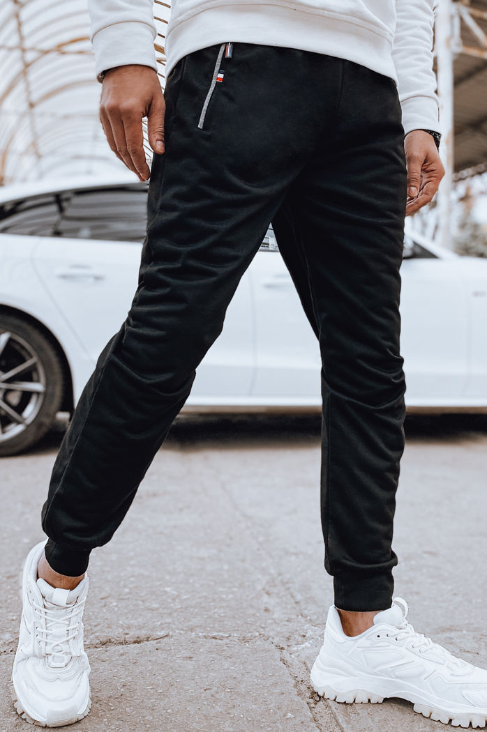 Spodnie męskie dresowe joggery czarne Dstreet UX4124