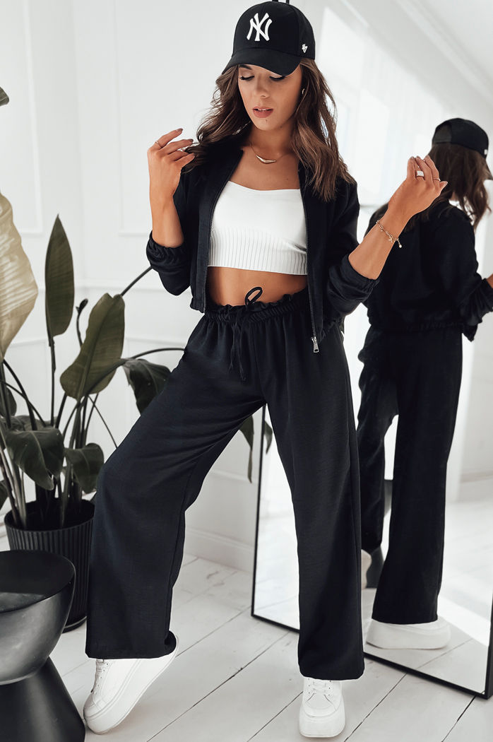 Spodnie damskie wide leg MADDIE czarne Dstreet UY1836