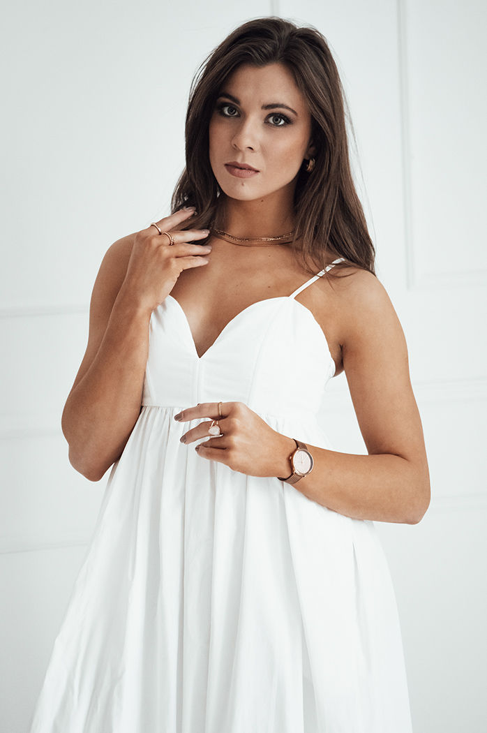 Sukienka midi ELIENE biała Dstreet EY2444