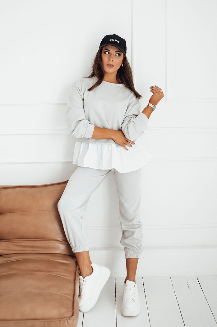 Spodnie dresowe damskie MOSS jasnoszare Dstreet UY1853