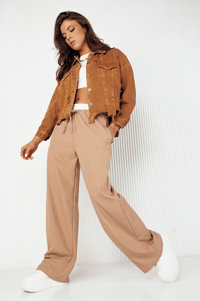 Kurtka damska jeansowa oversize MOLI kamelowa Dstreet TY4130