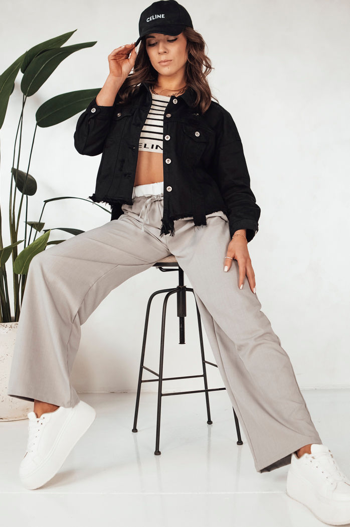 Kurtka damska jeansowa oversize MOLI czarna Dstreet TY4132