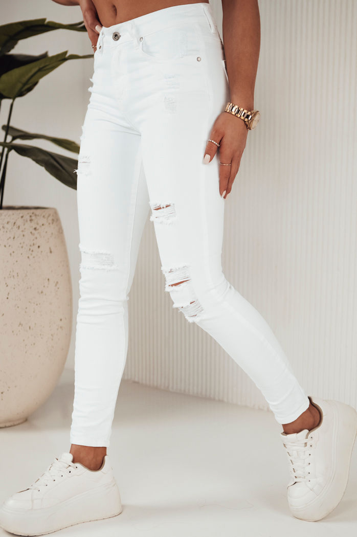 Spodnie damskie jeansowe MOLI białe Dstreet UY1871
