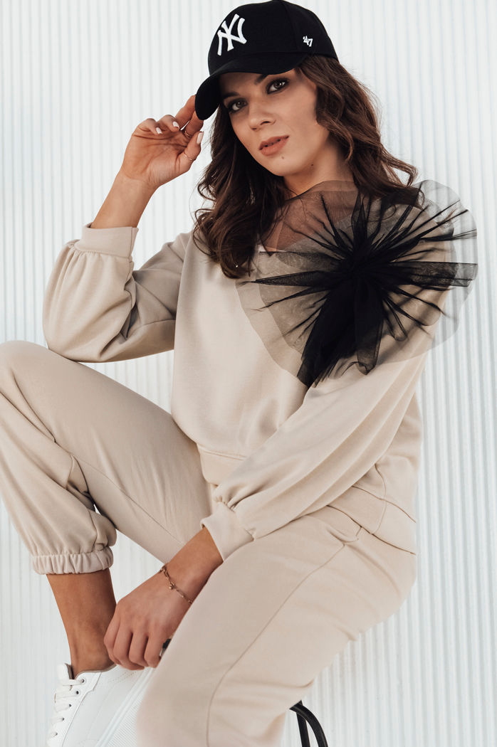 Bluza damska w serek FILAN beżowa Dstreet BY1259