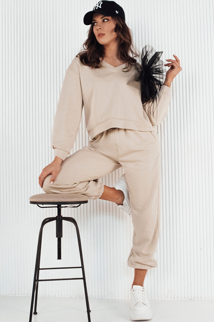 Spodnie dresowe damskie FILAN beżowe Dstreet UY1886