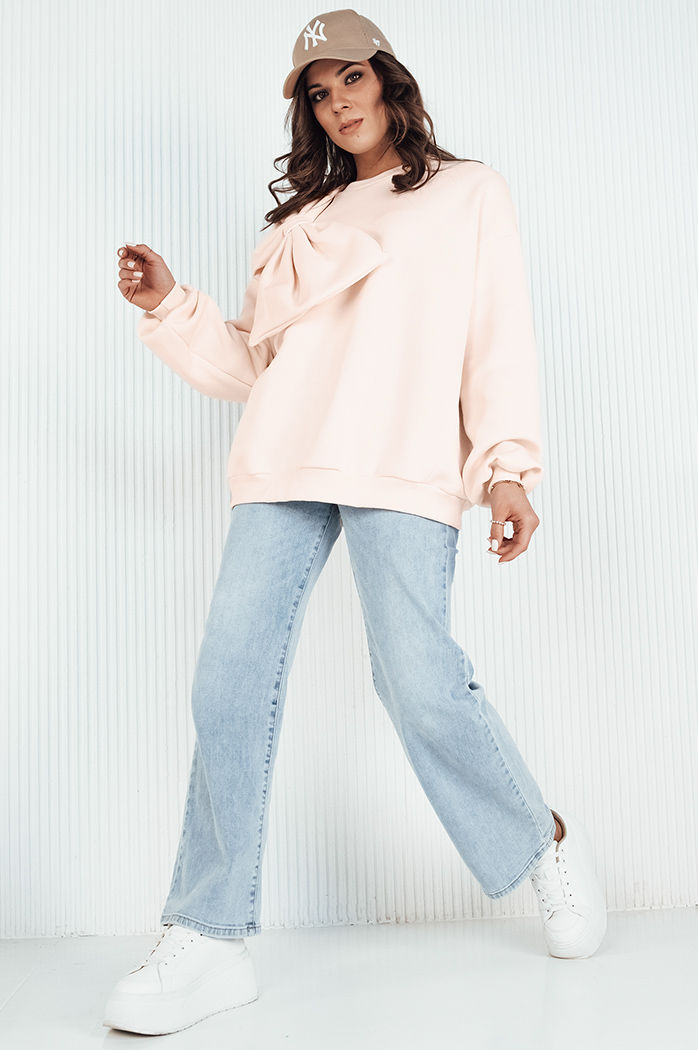 Bluza damska oversize BOWLOOP brzoskwiniowa Dstreet BY1261