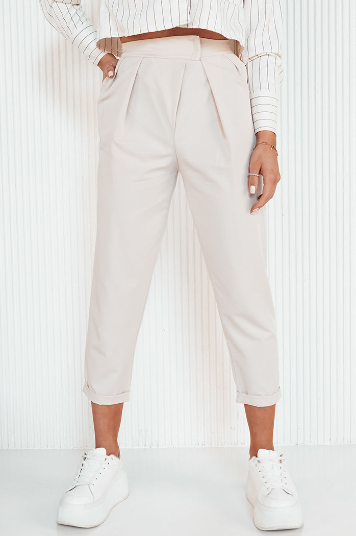 Spodnie damskie BAFROT beżowe Dstreet UY1889