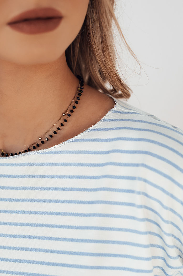 Bluzka damska w paski APRICALE biała Dstreet RY2371