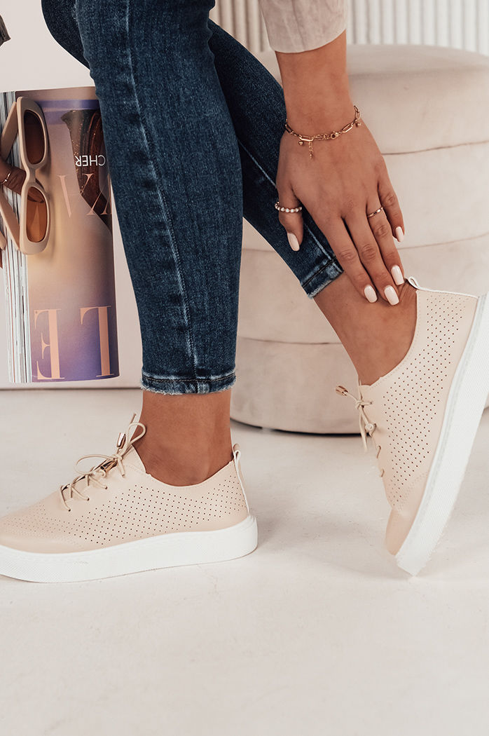 Buty damskie JUNCO beżowe Dstreet ZY0467