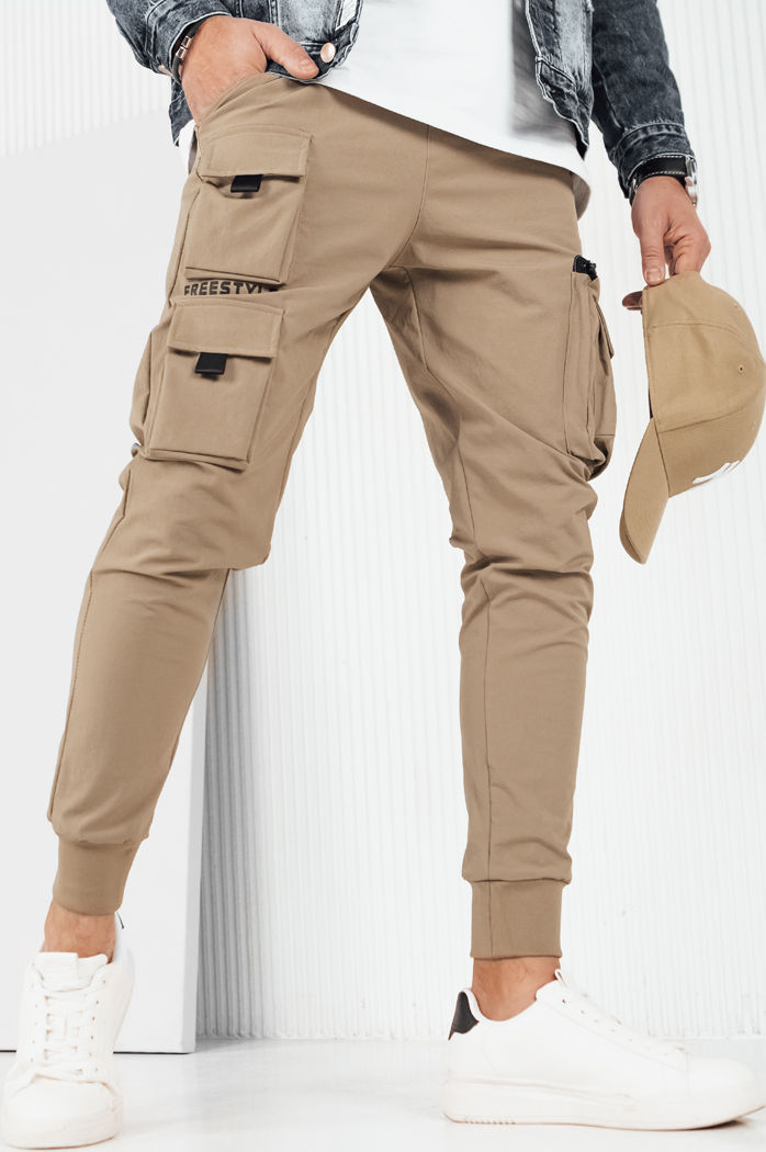 Spodnie męskie bojówki beżowe Dstreet UX4157