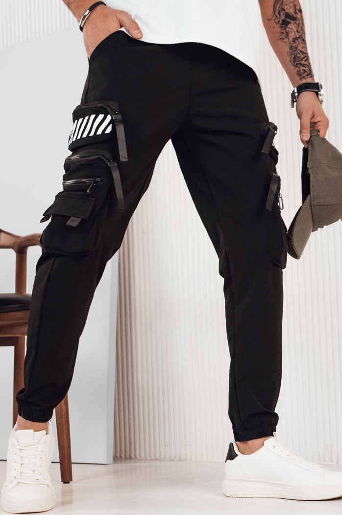 Spodnie męskie bojówki czarne Dstreet UX4158