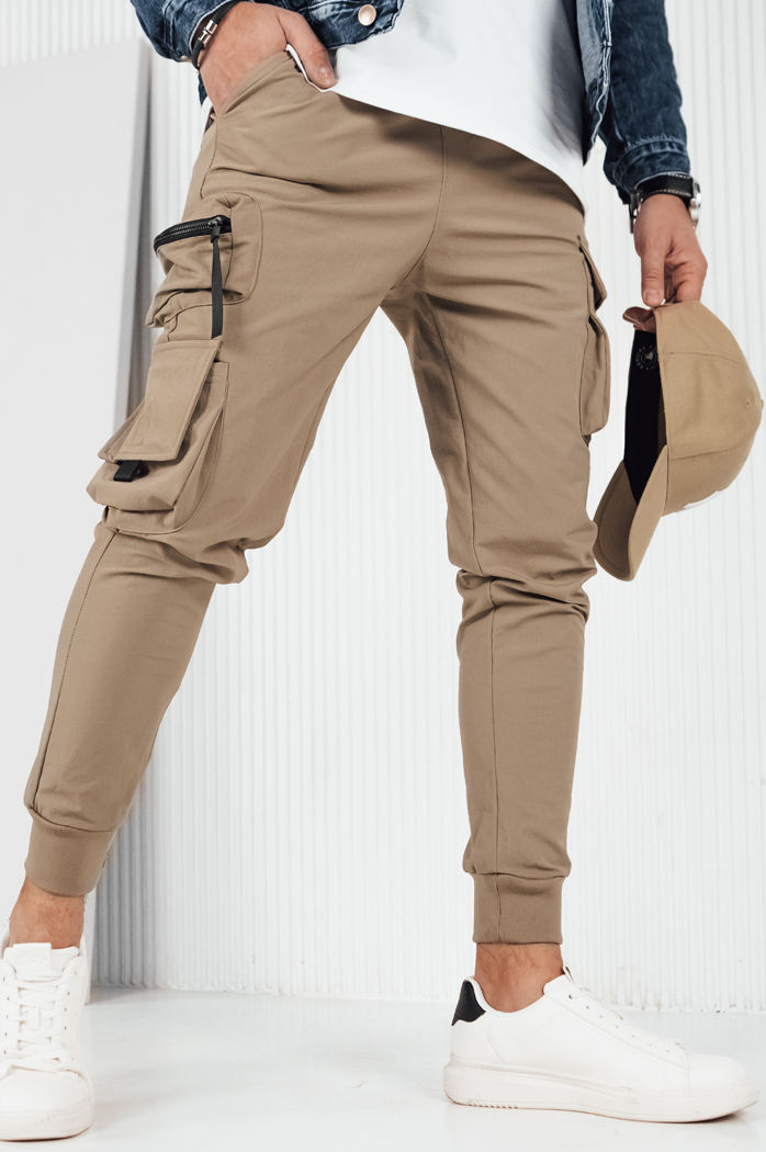 Spodnie męskie bojówki beżowe Dstreet UX4163