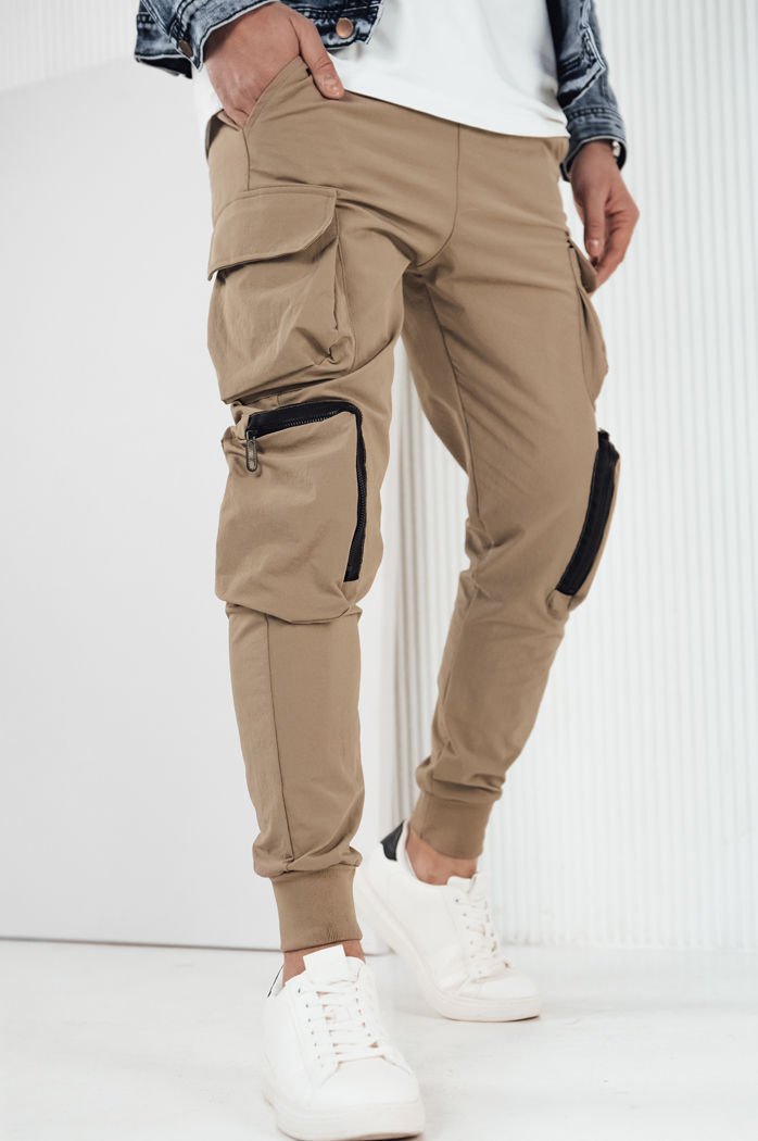 Spodnie męskie bojówki beżowe Dstreet UX4166