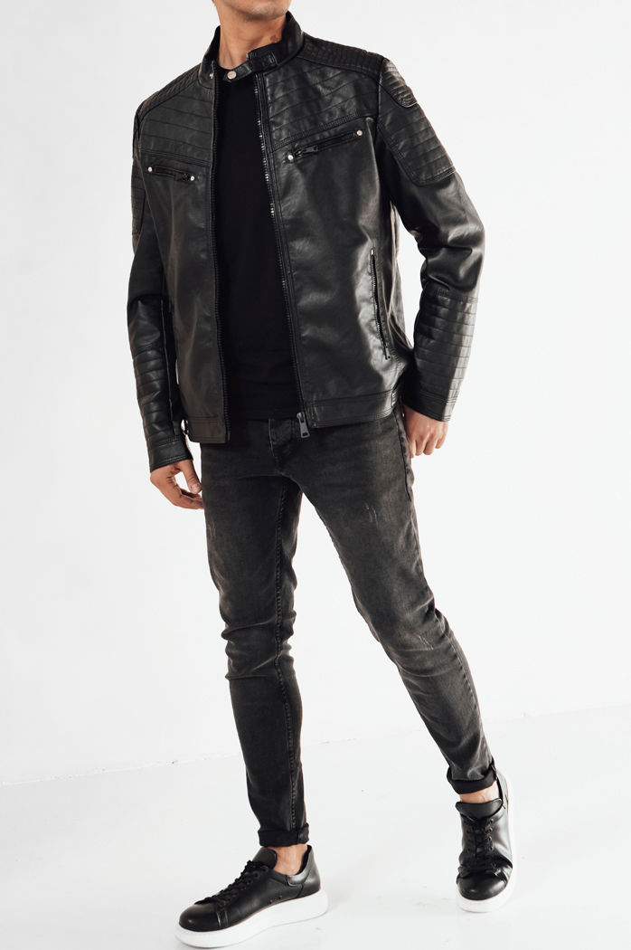Kurtka skórzana męska czarna Dstreet TX4684
