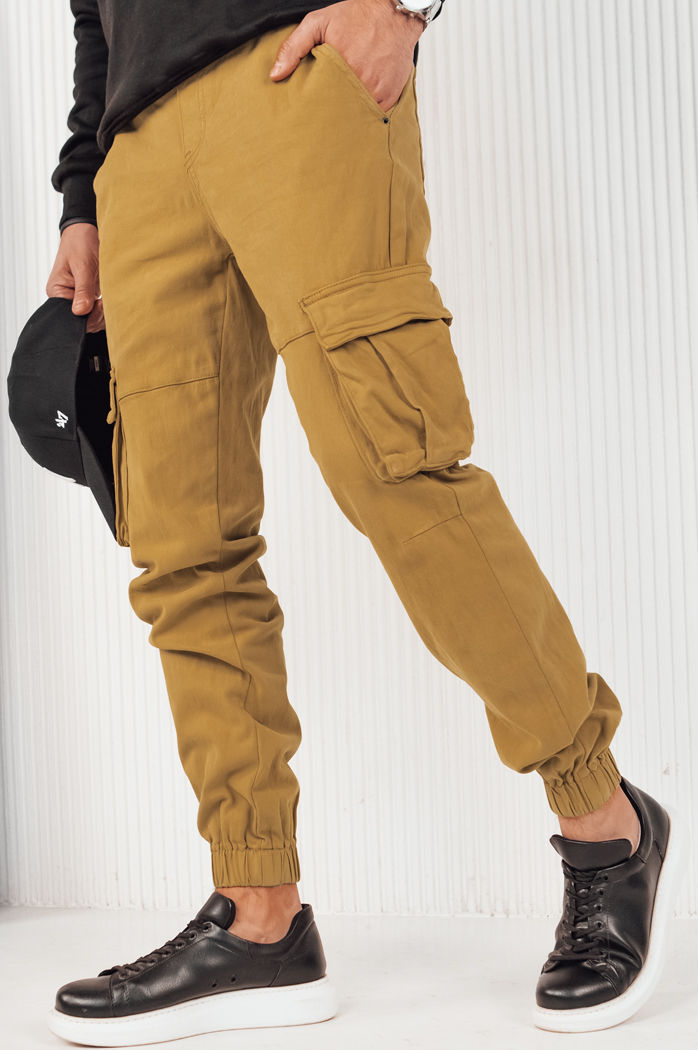 Spodnie męskie bojówki beżowe Dstreet UX4177