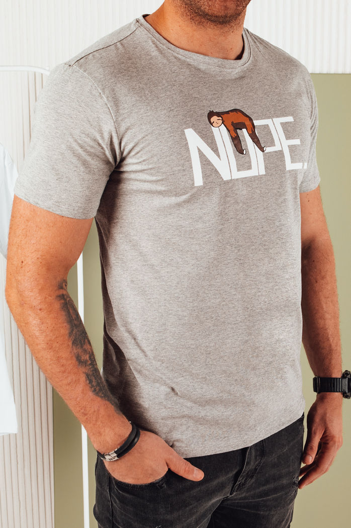 Koszulka męska z nadrukiem szara Dstreet RX5355