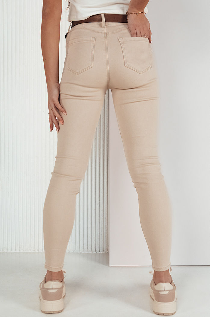 Spodnie damskie jeansowe LODGE jasnobeżowe Dstreet UY1934