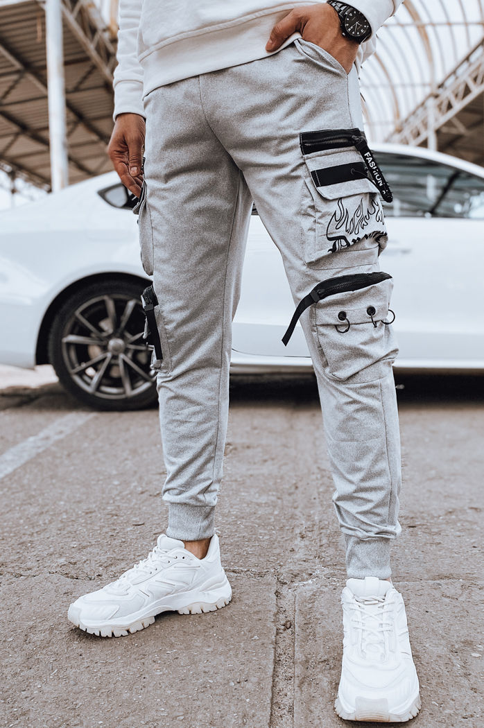 Spodnie męskie bojówki szare Dstreet UX4199