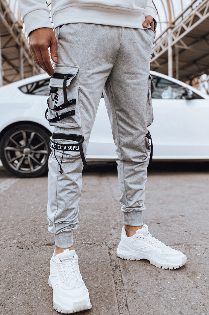 Spodnie męskie bojówki szare Dstreet UX4219