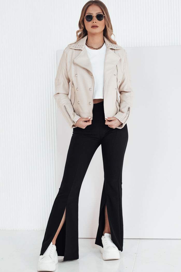 Kurtka skórzana damska ramoneska TRUCCO beżowa Dstreet TY4179