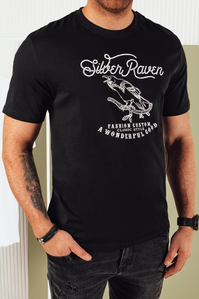 Koszulka męska z nadrukiem czarna Dstreet RX5363