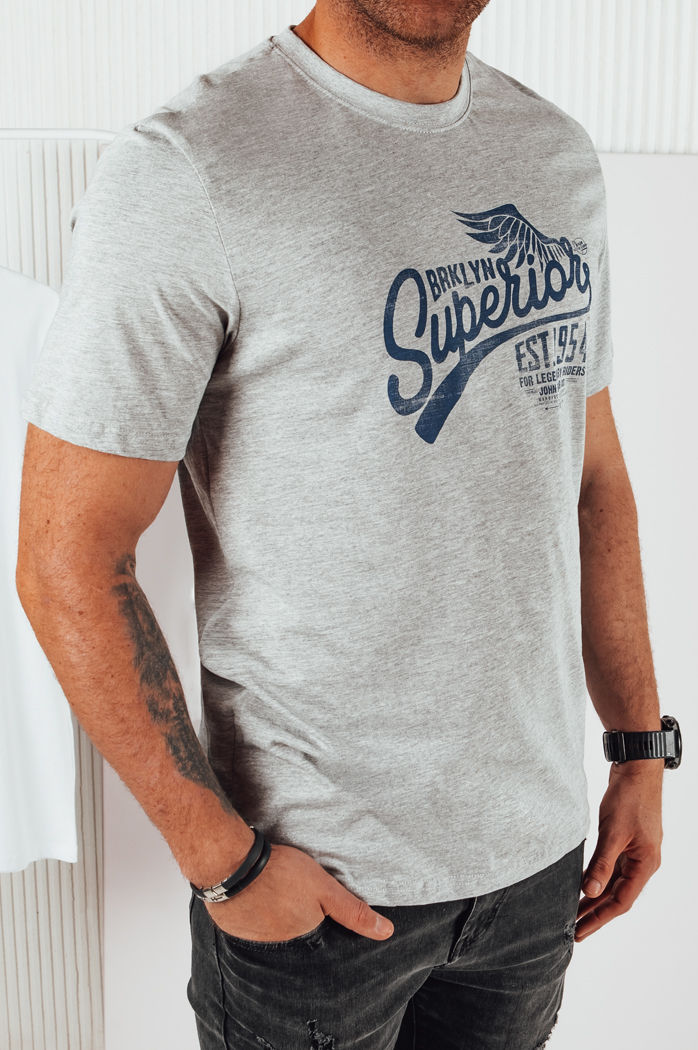 Koszulka męska z nadrukiem szara Dstreet RX5365