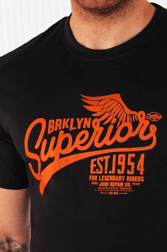 Koszulka męska z nadrukiem czarna Dstreet RX5366