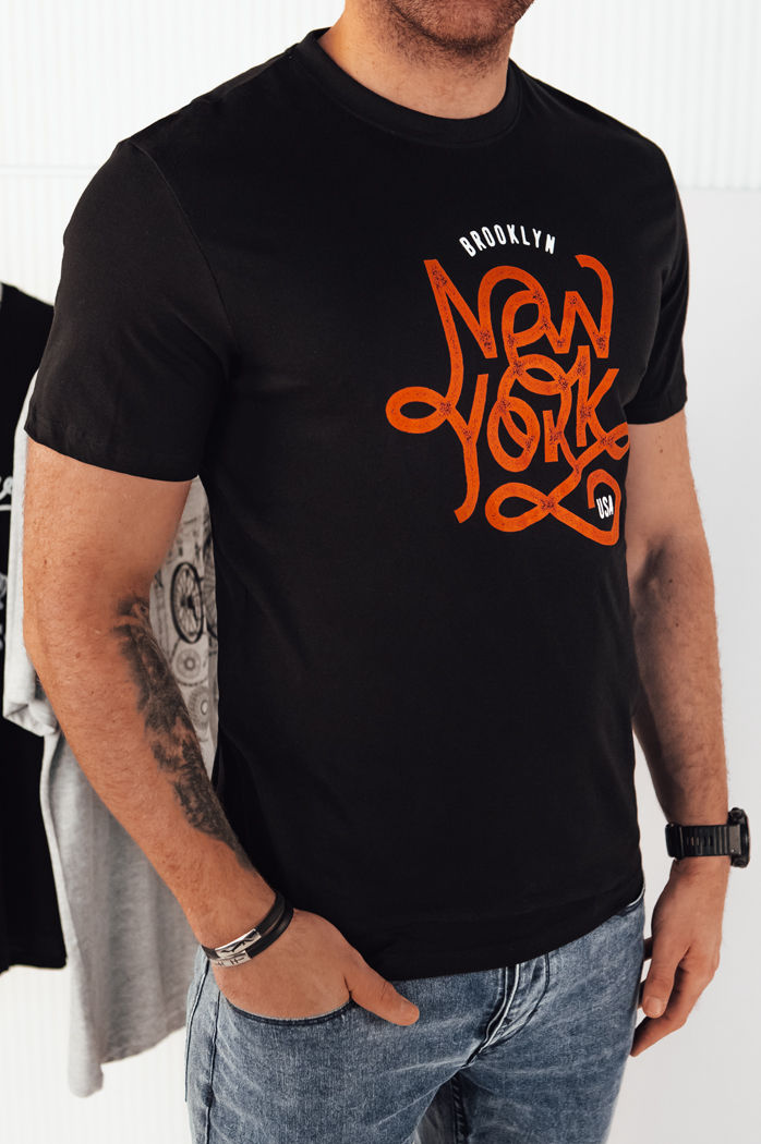 Koszulka męska z nadrukiem czarna Dstreet RX5368