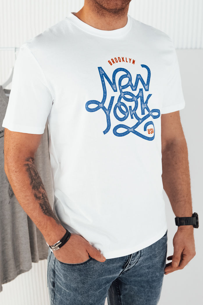 Koszulka męska z nadrukiem biała Dstreet RX5369