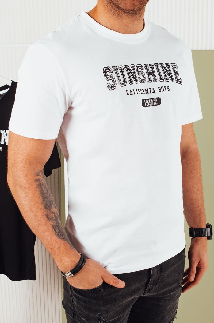 Koszulka męska z nadrukiem biała Dstreet RX5374
