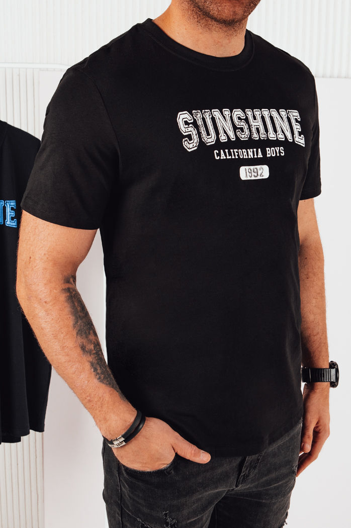Koszulka męska z nadrukiem czarna Dstreet RX5376