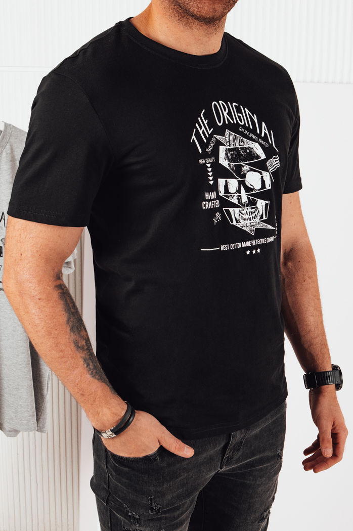 Koszulka męska z nadrukiem czarna Dstreet RX5381