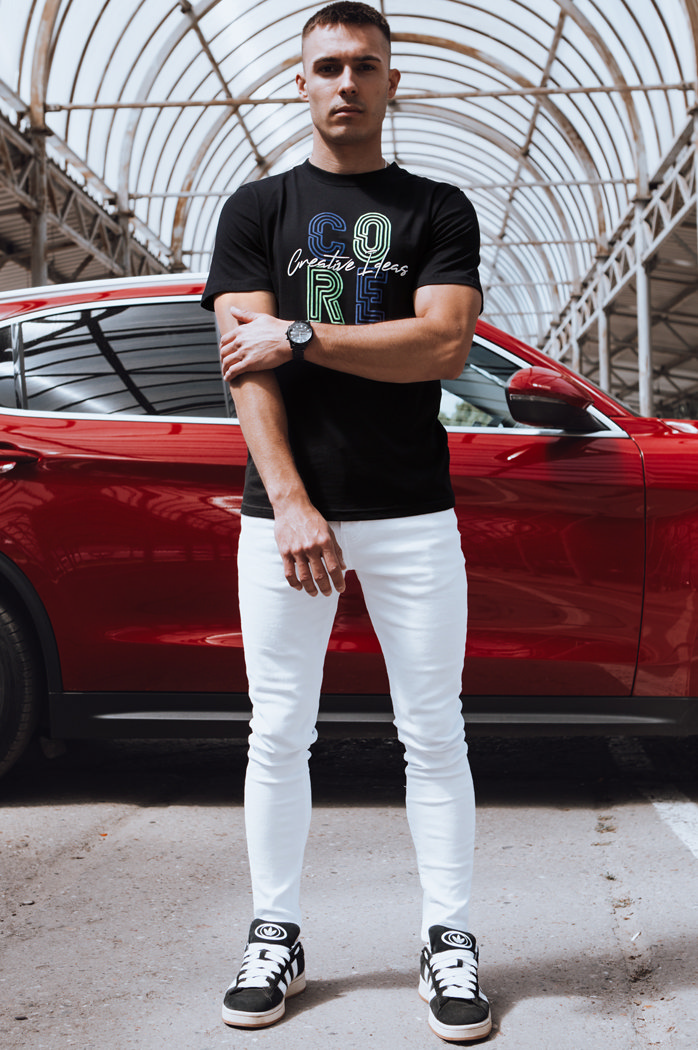 Koszulka męska z nadrukiem czarna Dstreet RX5382