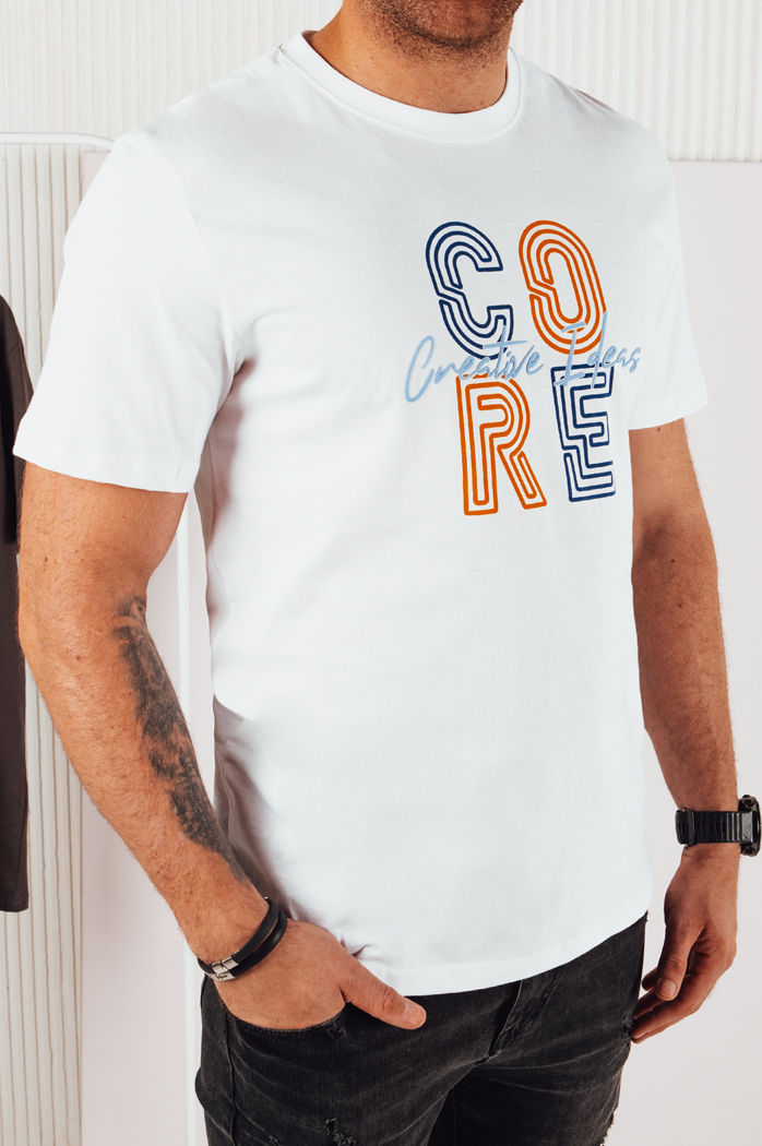 Koszulka męska z nadrukiem biała Dstreet RX5383