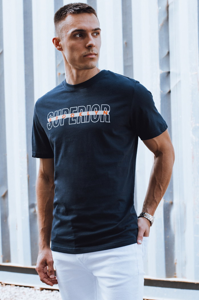 Koszulka męska z nadrukiem granatowa Dstreet RX5386