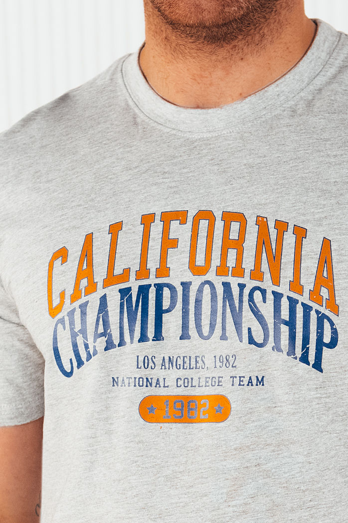 Koszulka męska z nadrukiem szara Dstreet RX5388