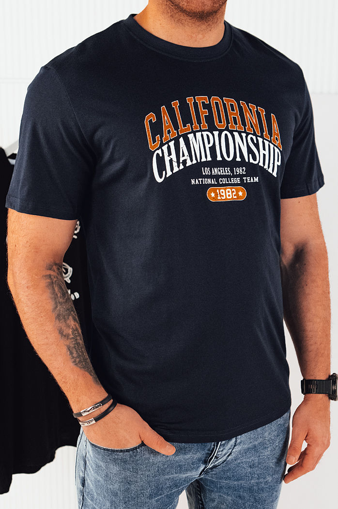 Koszulka męska z nadrukiem granatowa Dstreet RX5389