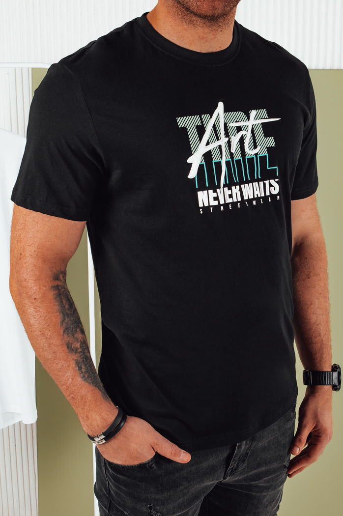 Koszulka męska z nadrukiem czarna Dstreet RX5391