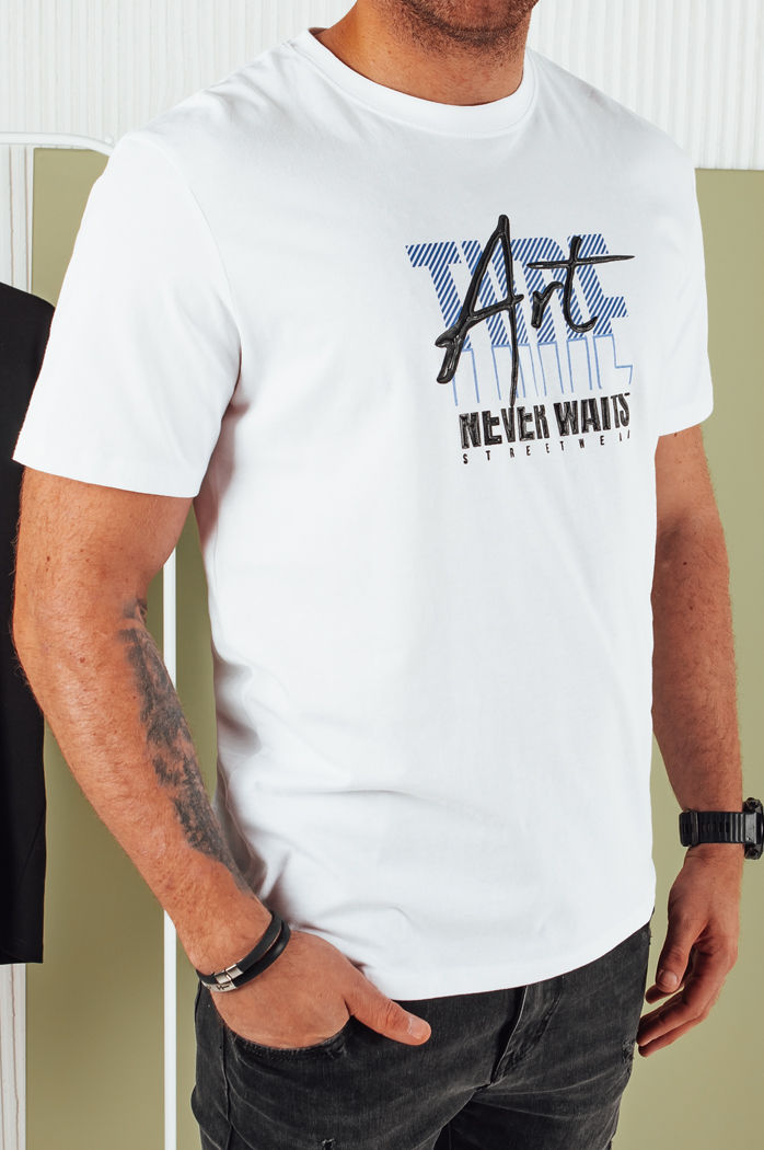 Koszulka męska z nadrukiem biała Dstreet RX5392