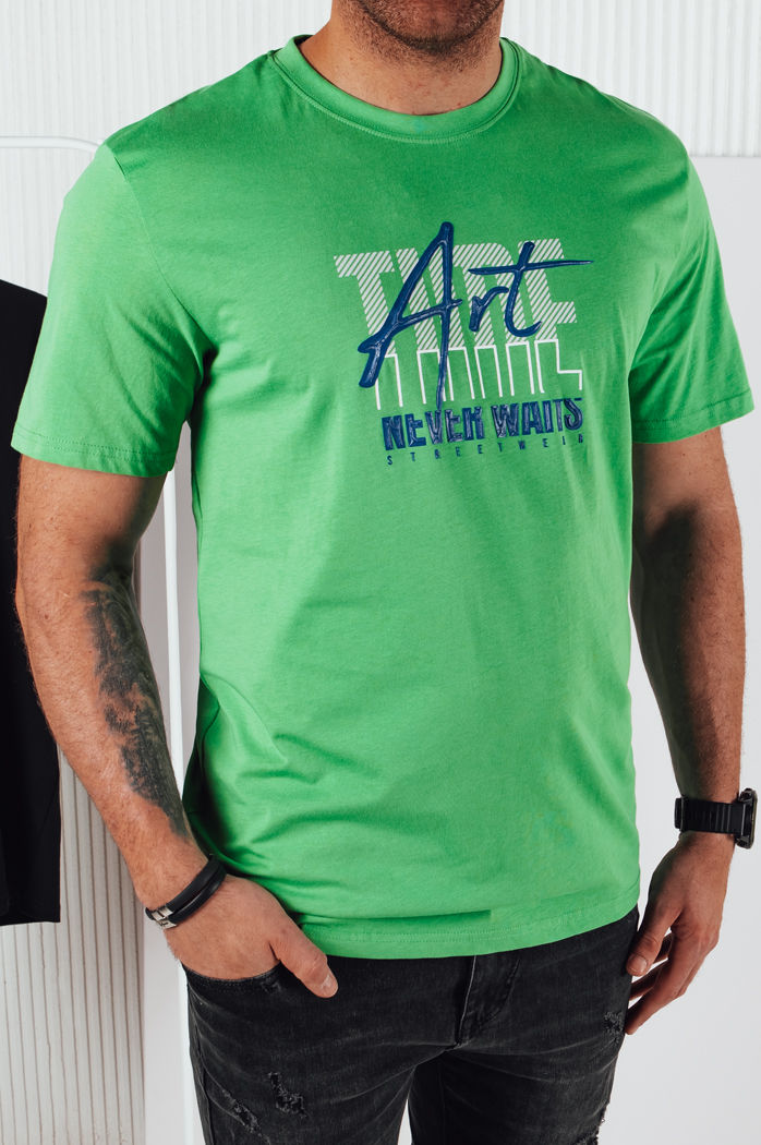 Koszulka męska z nadrukiem zielona Dstreet RX5393