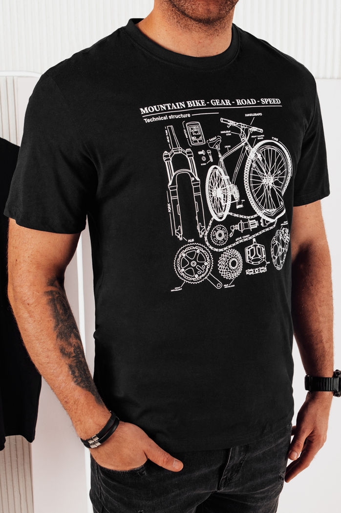 Koszulka męska z nadrukiem czarna Dstreet RX5394