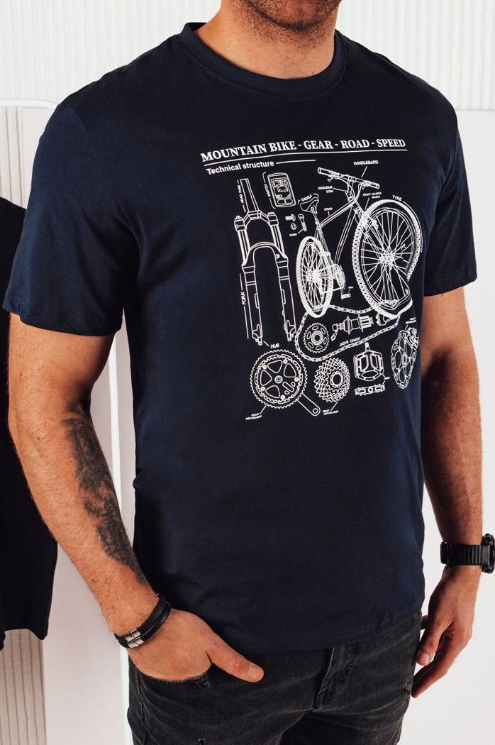 Koszulka męska z nadrukiem granatowa Dstreet RX5396