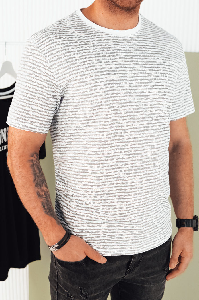 Koszulka męska z nadrukiem biała Dstreet RX5399